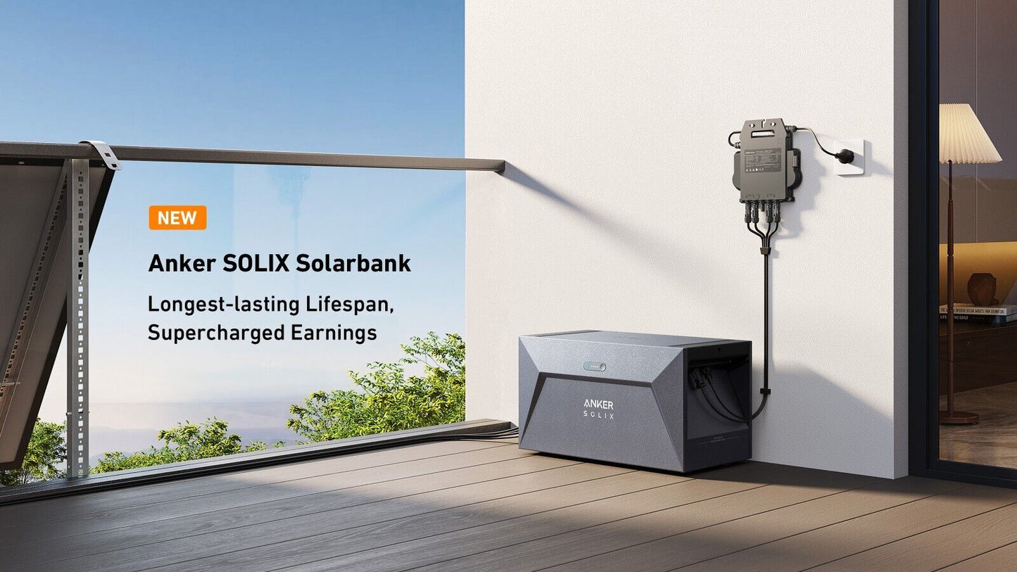Anker Balkonkraftwerke mit Speicher, Solarbank E1600 1600Wh mit Mikroinverter 800W (Anker oder APSystems)