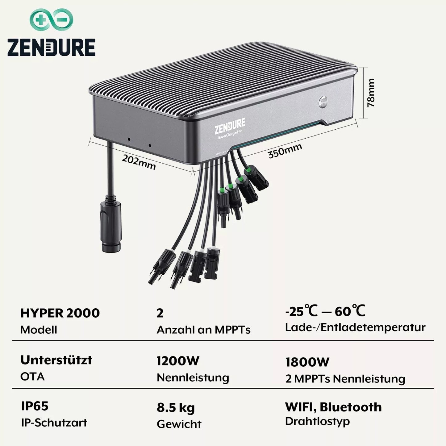 Zendure SolarFlow Bundle Hybrid Inverter Hyper 2000+AB2000S(1920WH-7680WH)