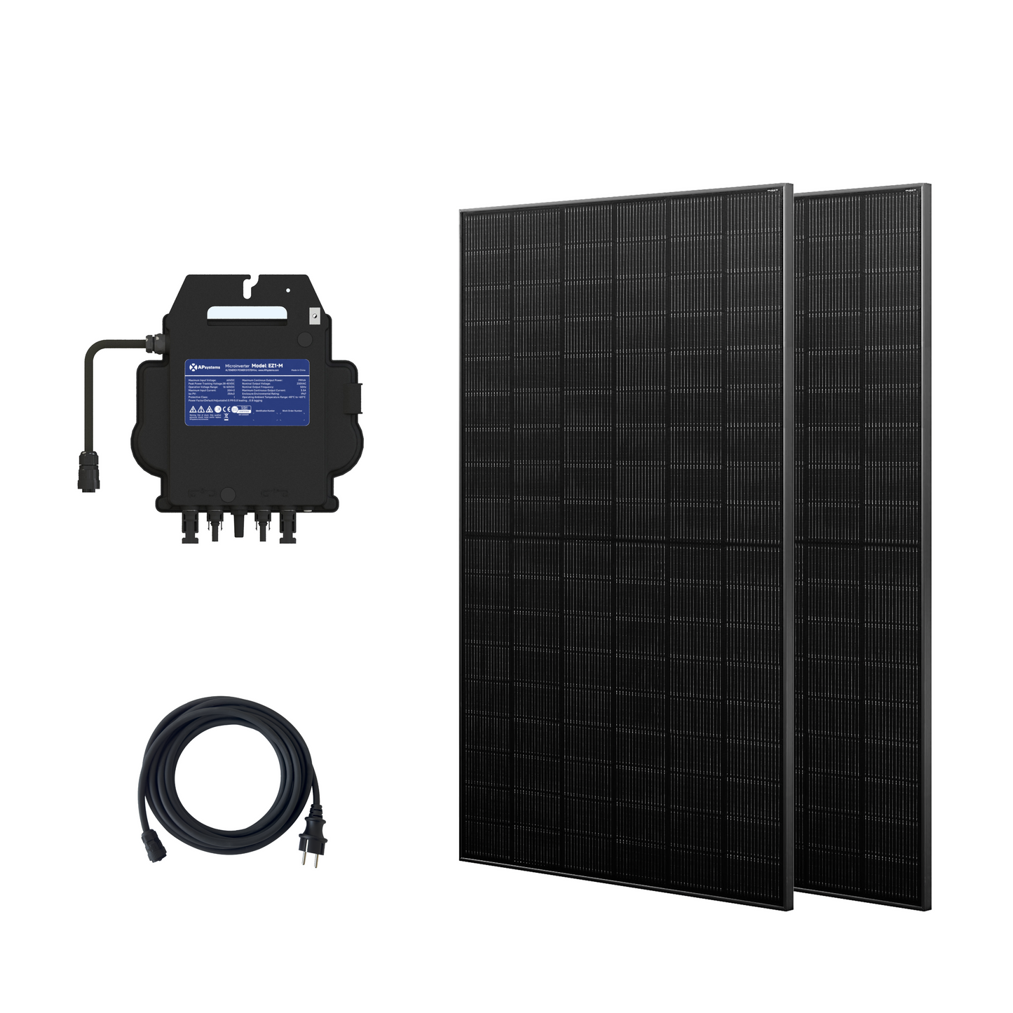 Photovoltaik Balkonkraftwerk 870W Mini-PV Anlage Komplettset, Bifazialer Glas-Glas Solarmodul, 800W Mikrowechselrichter mit 5m Kabel