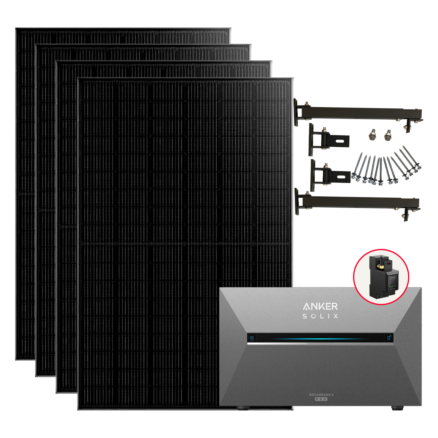 1760W Balkonkraftwerke Anker Solarbank 3 Pro mit Smart Meter Komplettset (2.7Kwh-8.1Kwh)