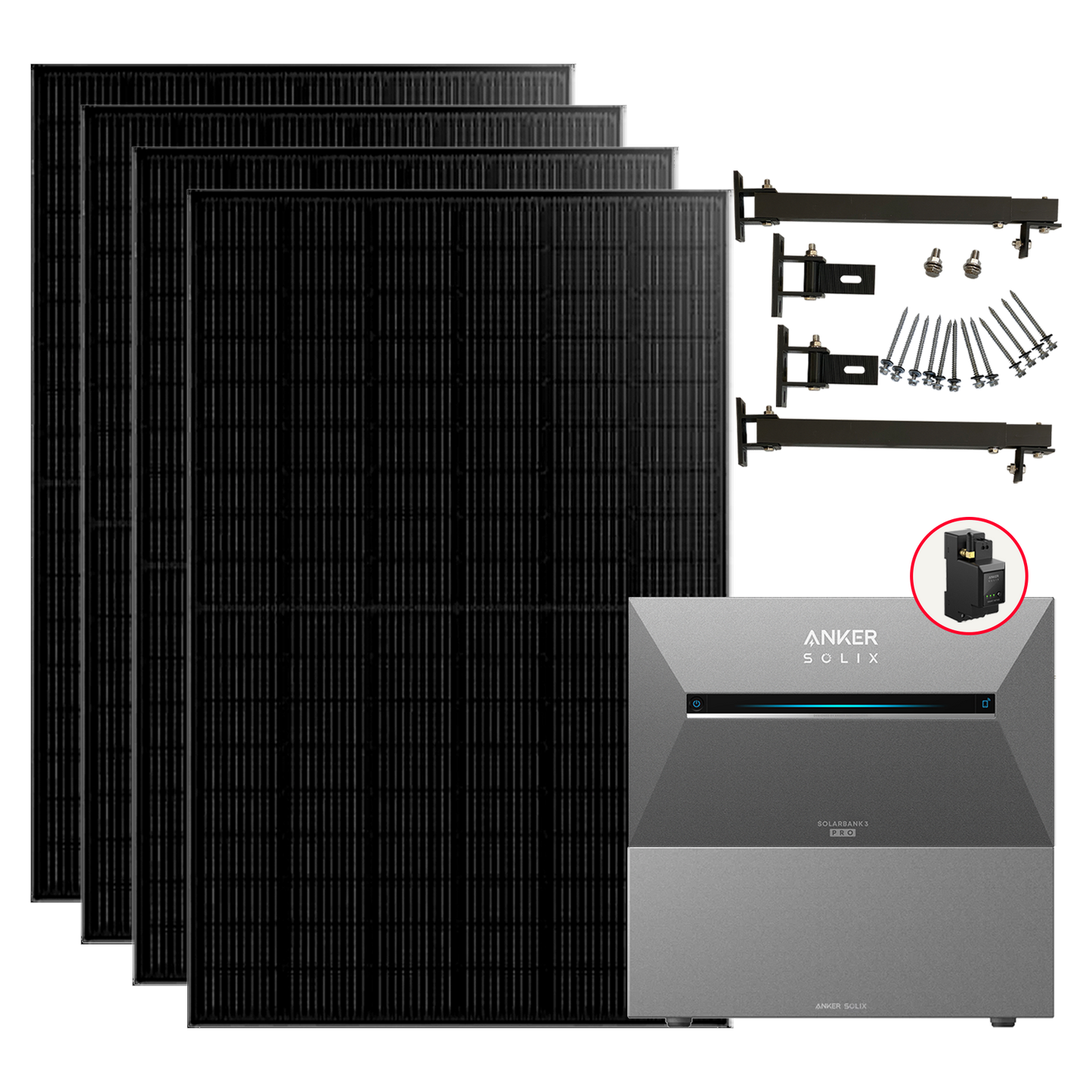1760W Balkonkraftwerke Anker Solarbank 3 Pro mit Smart Meter Komplettset (2.7Kwh-8.1Kwh)