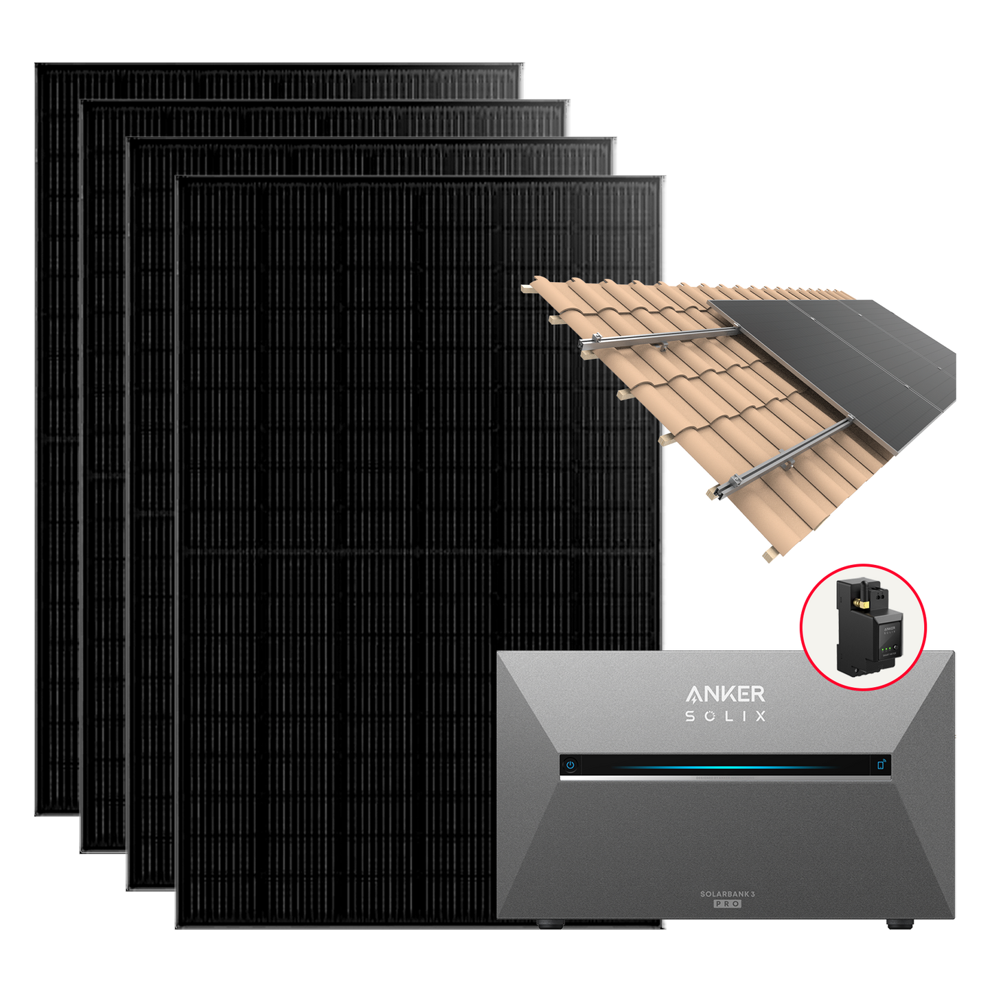 1760W Balkonkraftwerke Anker Solarbank 3 Pro mit Smart Meter Komplettset (2.7Kwh-8.1Kwh)