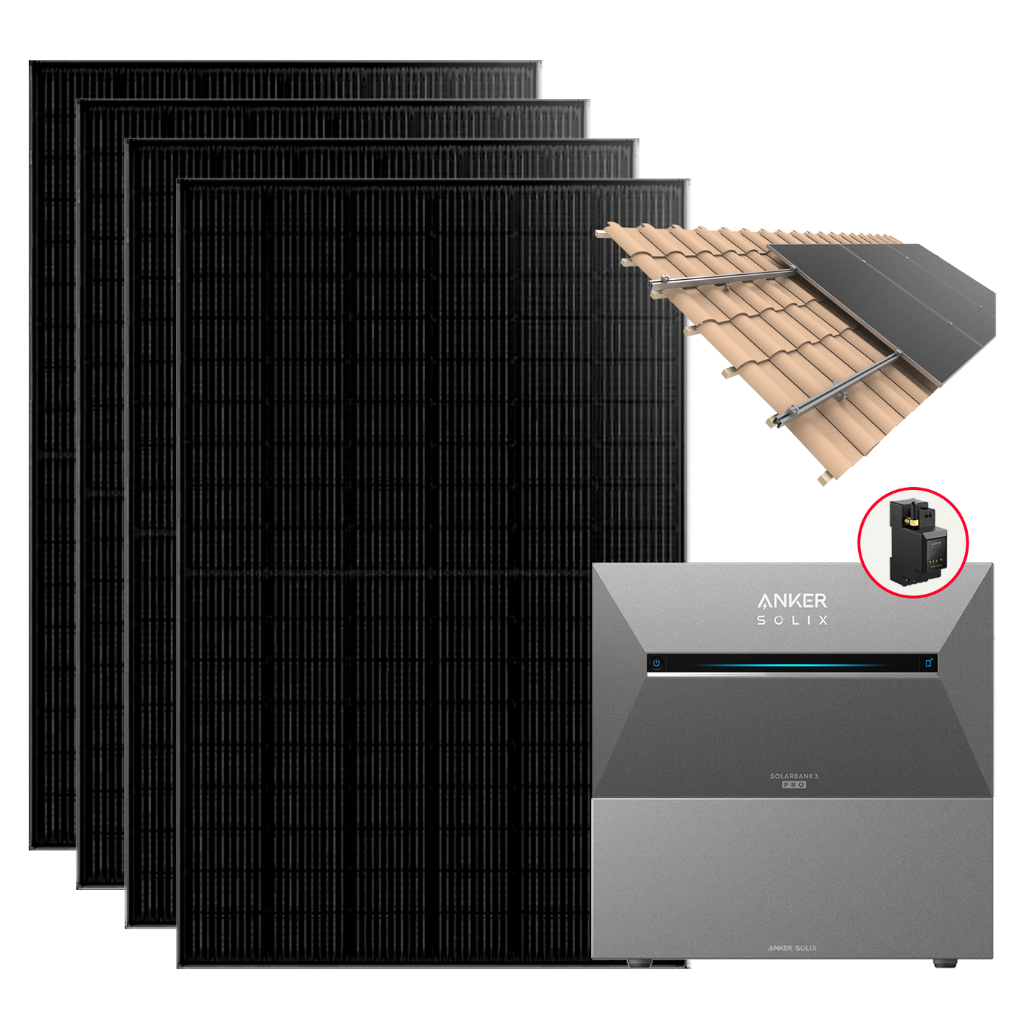 1760W Balkonkraftwerke Anker Solarbank 3 Pro mit Smart Meter Komplettset (2.7Kwh-8.1Kwh)