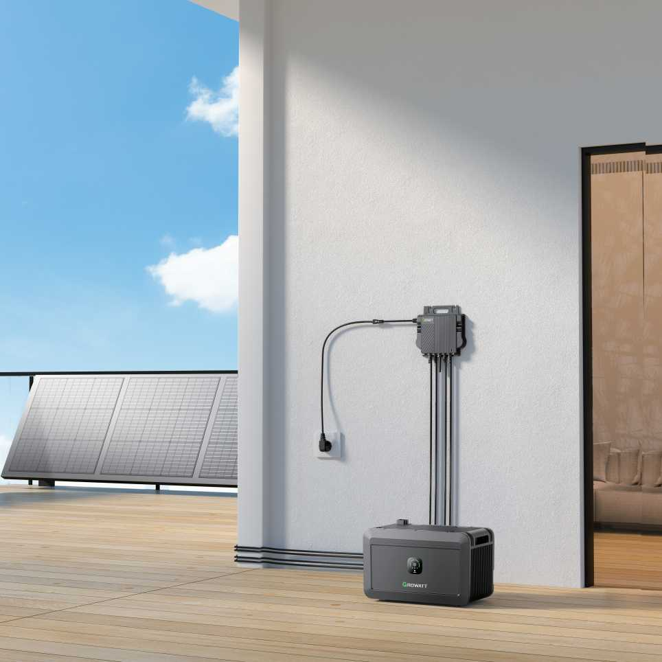 Growatt NOAH 2000 2048WH Mit Speichersystem, geeignet für Balkonkraftwerke