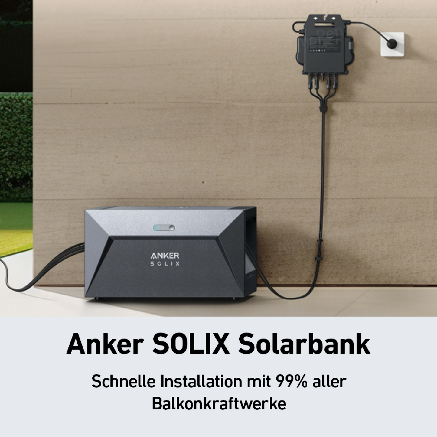 Photovoltaik Balkonkraftwerk 870W Mini-PV Anlage Komplettset, Bifazialer Glas-Glas Solarmodul, 800W Mikrowechselrichter mit 5m Kabel