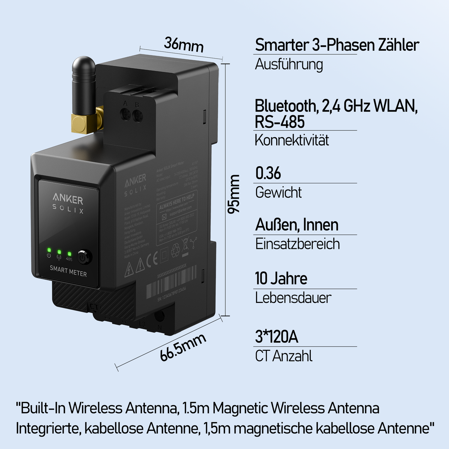1740W Balkonkraftwerk mit Anker 2 Pro mit Smart Meter mit Halterung