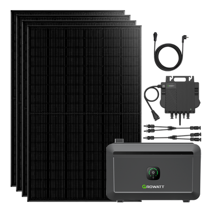 1740W Balkonkraftwerke Growatt NOAH 2000 2048WH Batteriesysteme mit 800W Microinverter und 5M AC Kabel