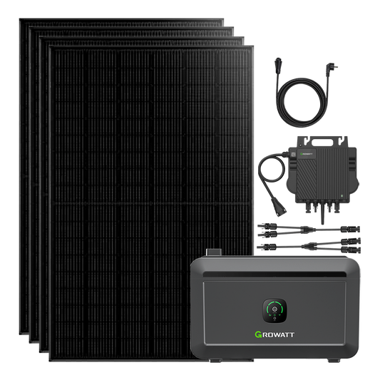 1740W Balkonkraftwerke Growatt NOAH 2000 2048WH Batteriesysteme mit 800W Microinverter und 5M AC Kabel