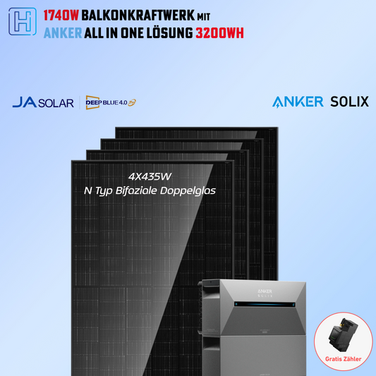 1740W mit Anker All-in-One Lösung für Heimspeicher