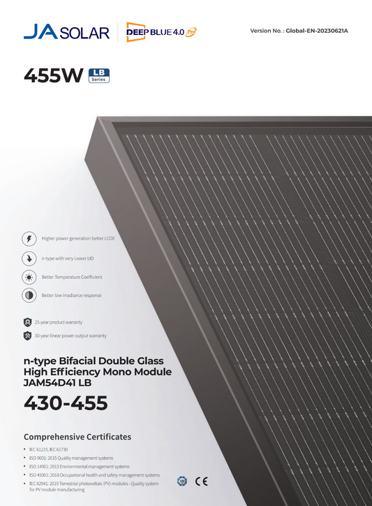 Solarmodul 435W Bifazial Glas-Glas Photovoltaik full black Solar panel