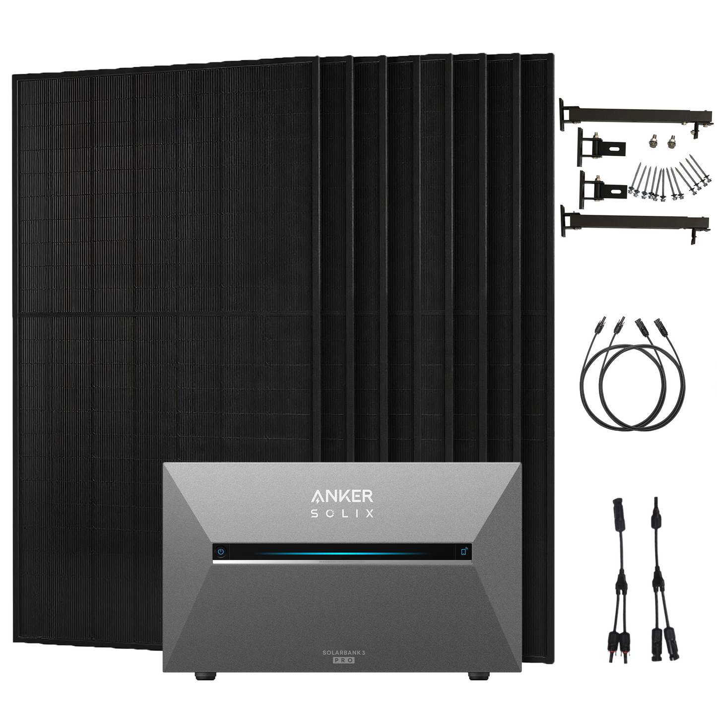 Anker Solix 4000W Balkonkraftwerke mit Solarbank 3 Pro ohne/mit Halterung