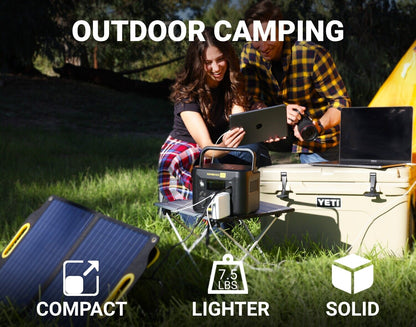 POWERNESS 296Wh 300W Powerstation Portable Solar Generator Camping Emergency Power