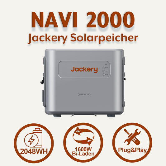 Jackery Navi 2000 Solarpeicher für Balkonkraftwerk, 2048WH, Erweiterbar auf 8192 Wh