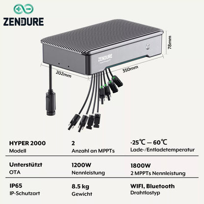 Zendure SolarFlow Bundle Hybrid Inverter Hyper 2000+AB2000S(1920WH-7680WH)