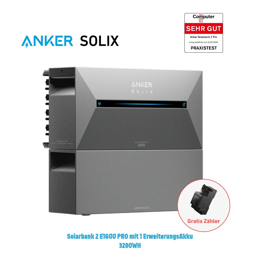 ANKER Balkonkraftwerk Solarbank 2 E1600 Pro Speicher mit integriertem Wechselrichter