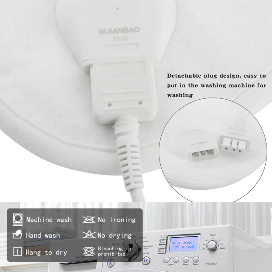 Electric blanket, heated underbed, 150x80 cm, Ruianbao automatic switch-off, washable, adjustable thermostat, overheating protection, waterproof