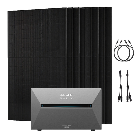 Anker Solix 4000W Balkonkraftwerke mit Solarbank 3 Pro ohne/mit Halterung