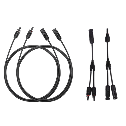 Anker Solarpanel Verlängerungskabel (5m, 6mm², 2-Packung) * 4 + Y-Zweigsteckverbinder (2-Packung) * 4