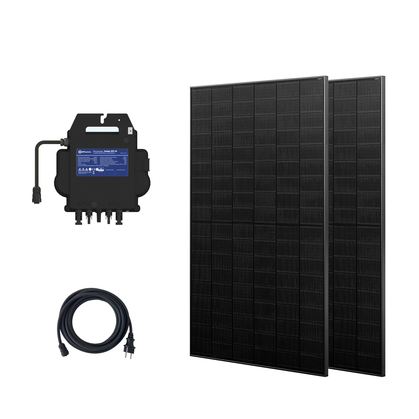 Balkonkraftwerk 870W Mini-PV Anlage  Komplettset 800W, Apsystems Mikrowechselrichter mit Bifazialer Glas-Glas Solarmodul