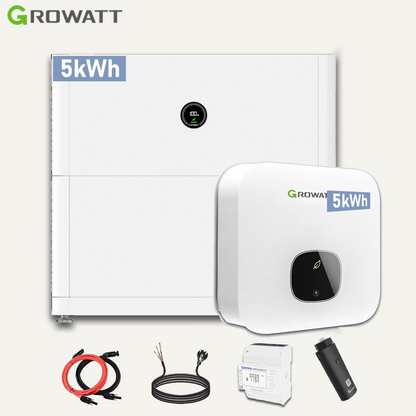 Growatt MOD TL3-XH2 5KW Hybrid-Wechselrichter, 5kWh APX Solarspeicher, 12/24 stücke 440W JA Solarmodule, 3-phasig