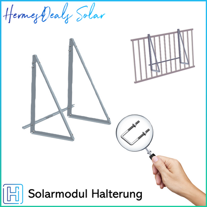 Hermesdeals Solar Balkonkraftwerk Solar Panel Balkonhaken,  SolarModul Haterung, Eckig Haken