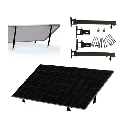 Solar panel holder, black, module 10-30° individually adjustable flat roof mounting angle