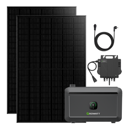 870W Balkonkraftwerke Growatt NOAH 2000 2048WH Batteriesysteme mit 800W Microinverter und 5M AC Kabel