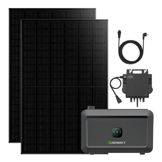870W Balkonkraftwerke Growatt NOAH 2000 2048WH Batteriesysteme mit 800W Microinverter und 5M AC Kabel