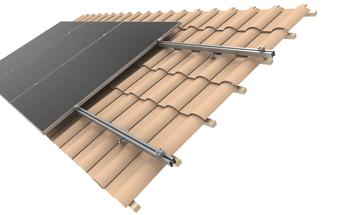 Halterung und Befestigung für PV Photovoltaik Anlage an Ziegeldach 1 Set