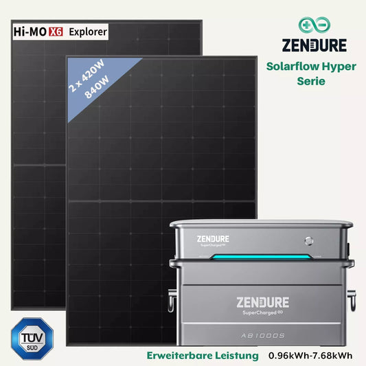 840W ZENDURE Balkonkraftwerk  komplettes Set mit AIO Pro 1200- 960WH